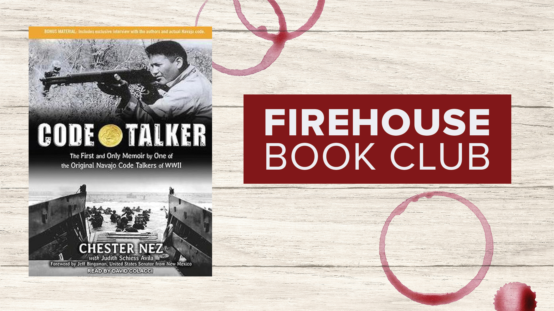 Firehouse Wine Cellars Book Club - Code Talker